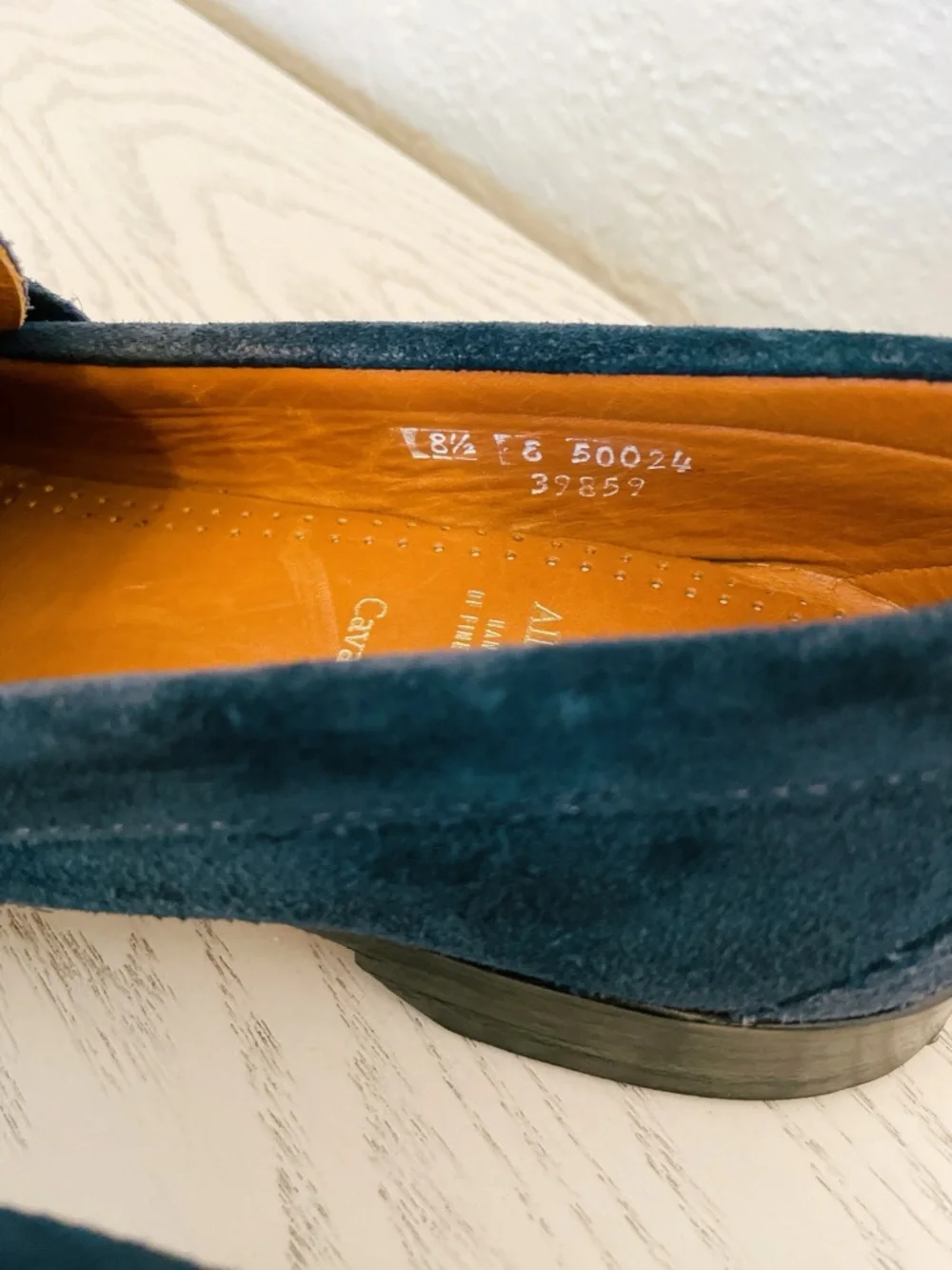 Allen Edmonds Cavanaugh Navy Suede Penny Loafers Men’s 8.5 Resoled USA Made